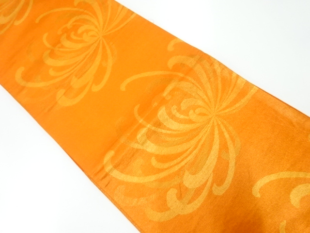 アンティーク　菊模様織り出し袋帯（着用可）